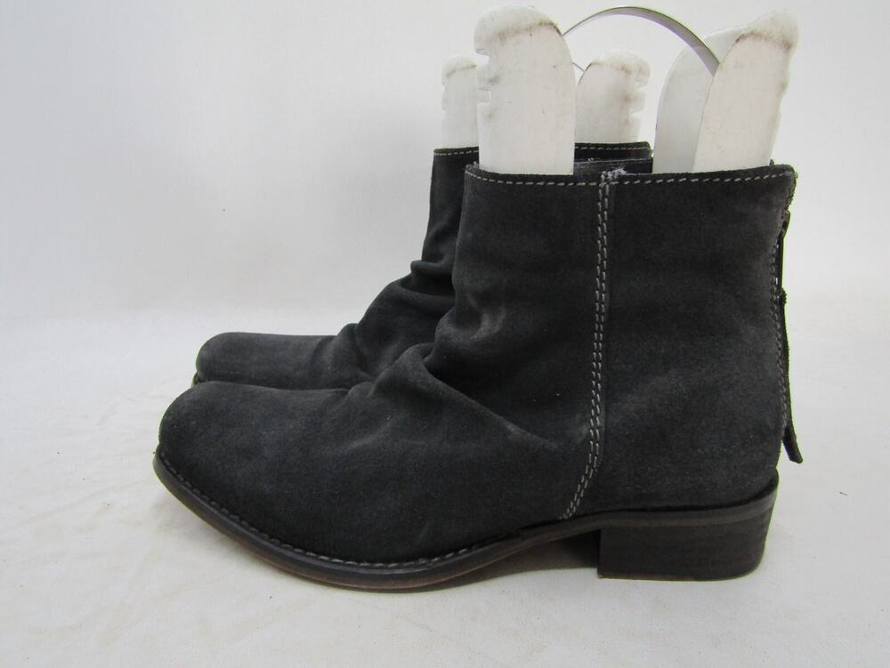 Seychelles Womens Size 7 M Dark Gray Leather Zip Ankle Fashion Boots Bootie